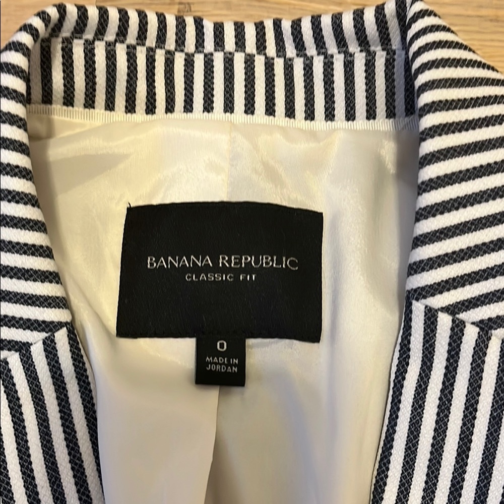 Banana Republic Striped Blazer NWOT S Womens Cute Preppy Business Casual - Picture 2 of 5